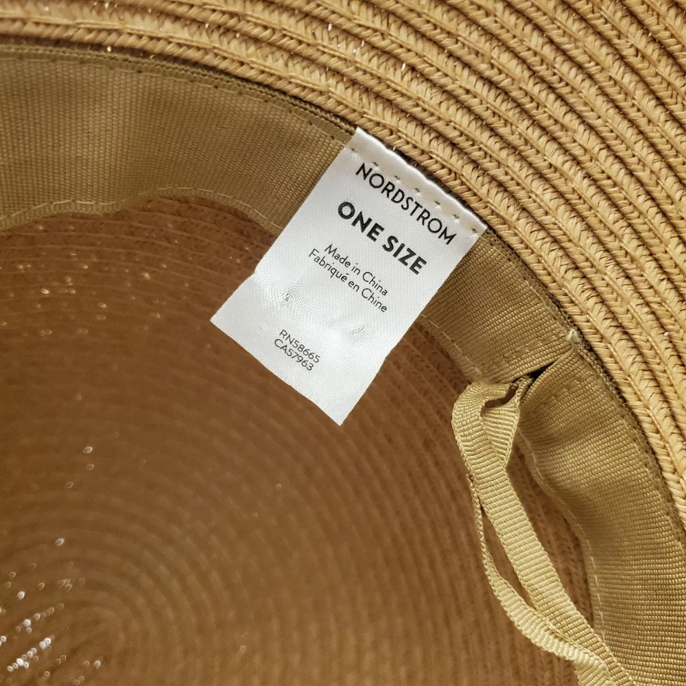 Nordstrom Large Brim Packable Tan Sun Hat